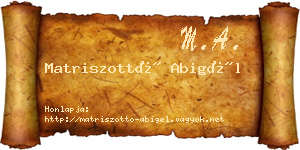 Matriszottó Abigél névjegykártya